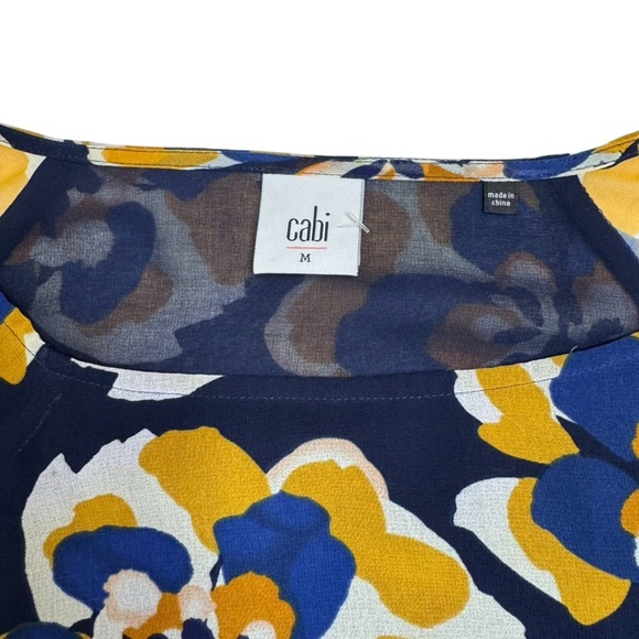 CAbi Floral Blouse - Blue and Yellow - Picture 8 of 11